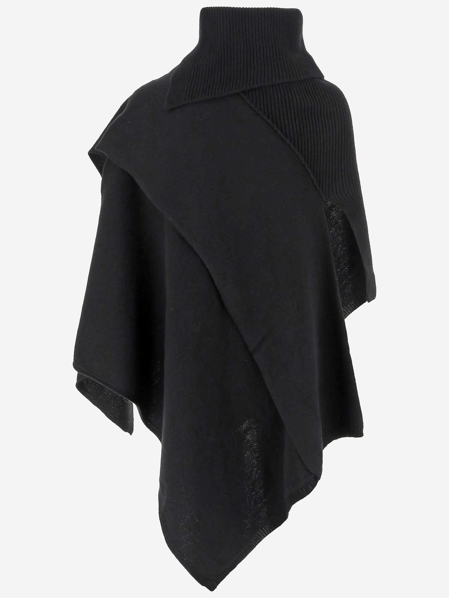PONCHO IN LANA E CASHMERE K016 CMYNBLACK NICCOLO PASQUALETTI 