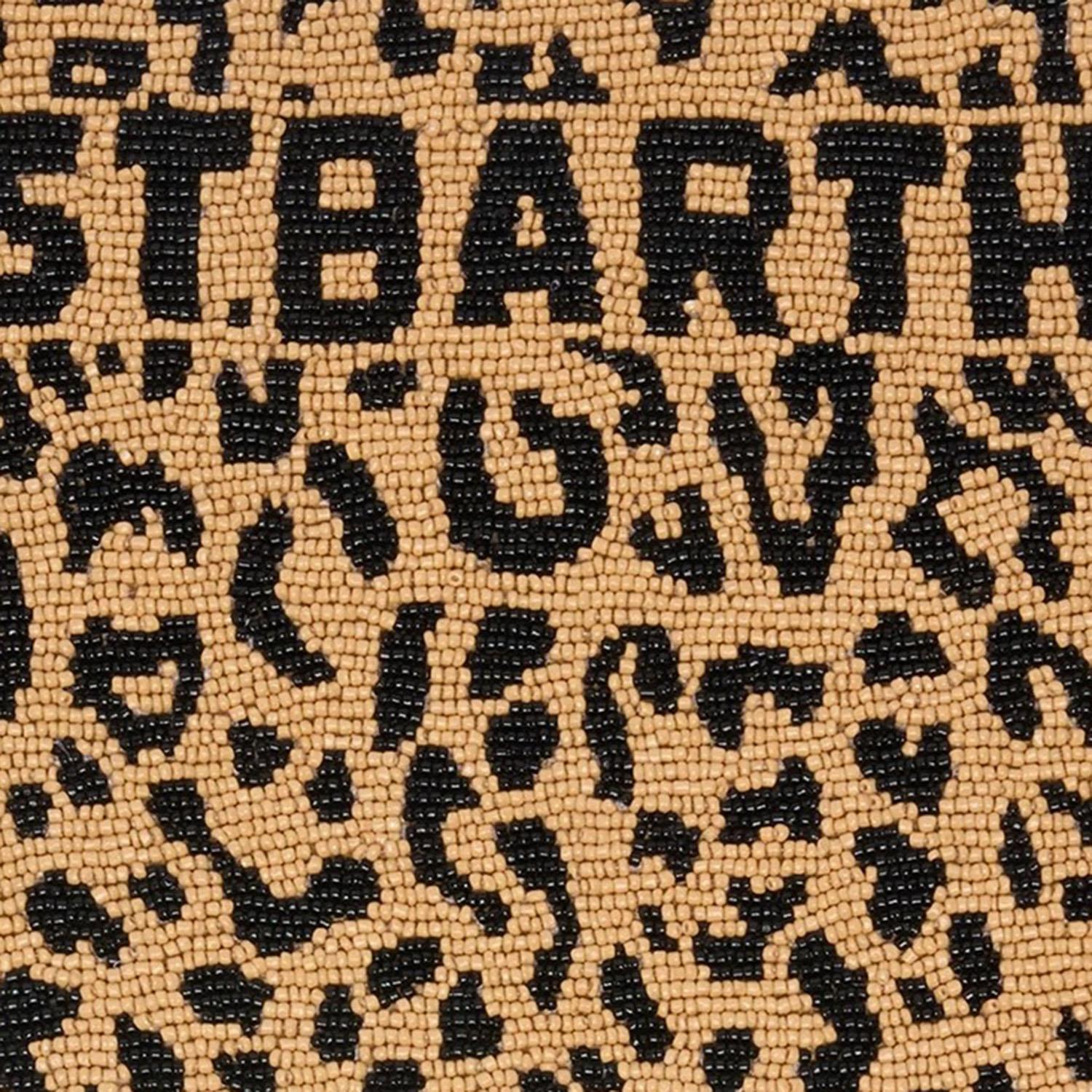 POCHETTE IN COTONE CON PERLINE E MOTIVO ANIMALIER POU0002 00653L MC2 SAINT BARTH 
