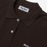 POLO A MANICHE LINGHE IN COTONE CON LOGO MJL019 14RWF0324 MIU MIU 