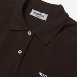 POLO A MANICHE LINGHE IN COTONE CON LOGO MJL019 14RWF0324 MIU MIU 
