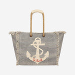 BORSA A RIGHE IN COTONE CON RICAMO BEA0003 00929L MC2 SAINT BARTH 
