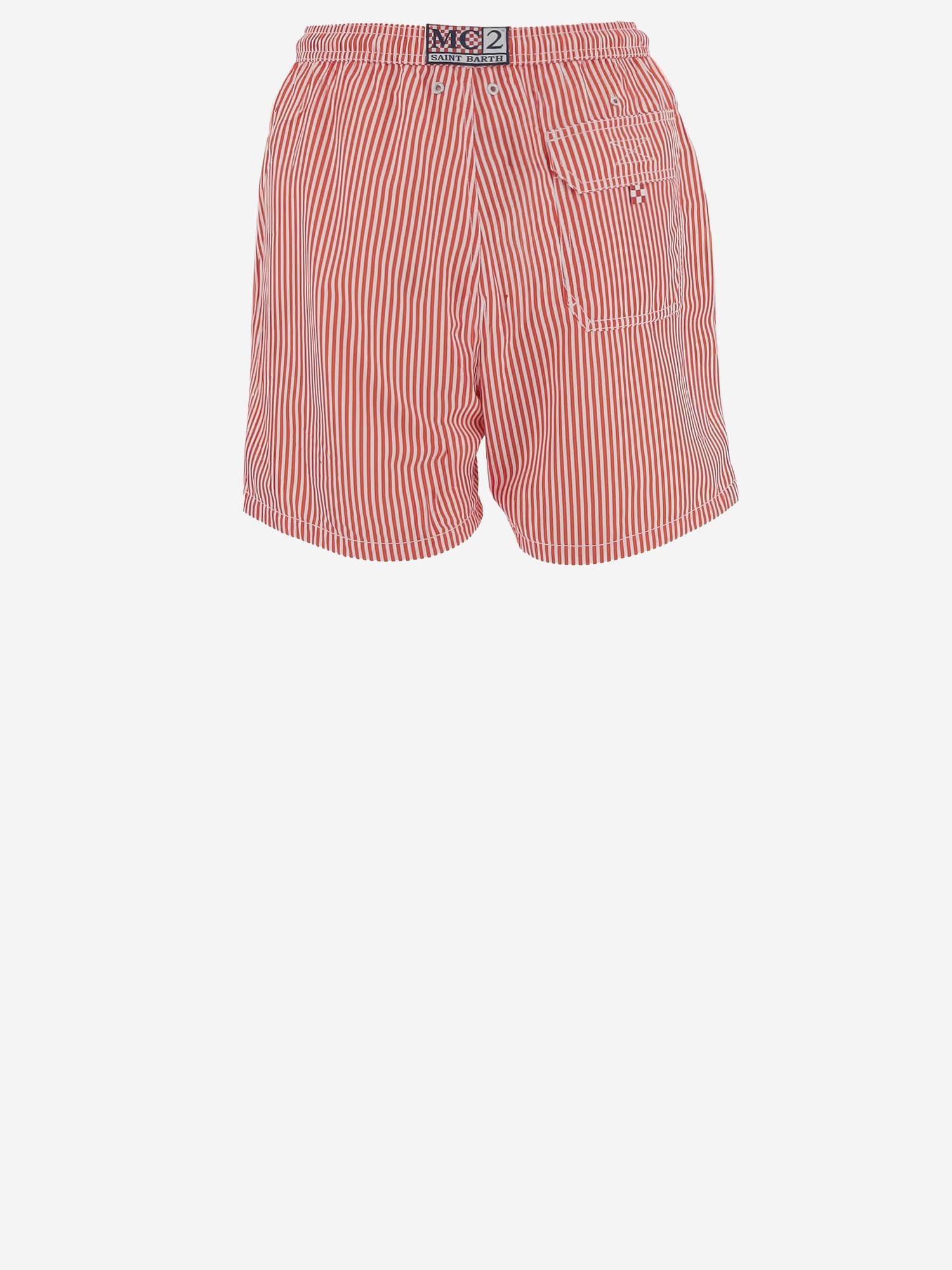 SHORTS DA BAGNO IN NYLON CON MOTIVO A RIGHE SYR0001 04067L MC2 SAINT BARTH 