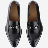 Mocassino in pelle con morsetto 812133 AAEAK1000 GUCCI 