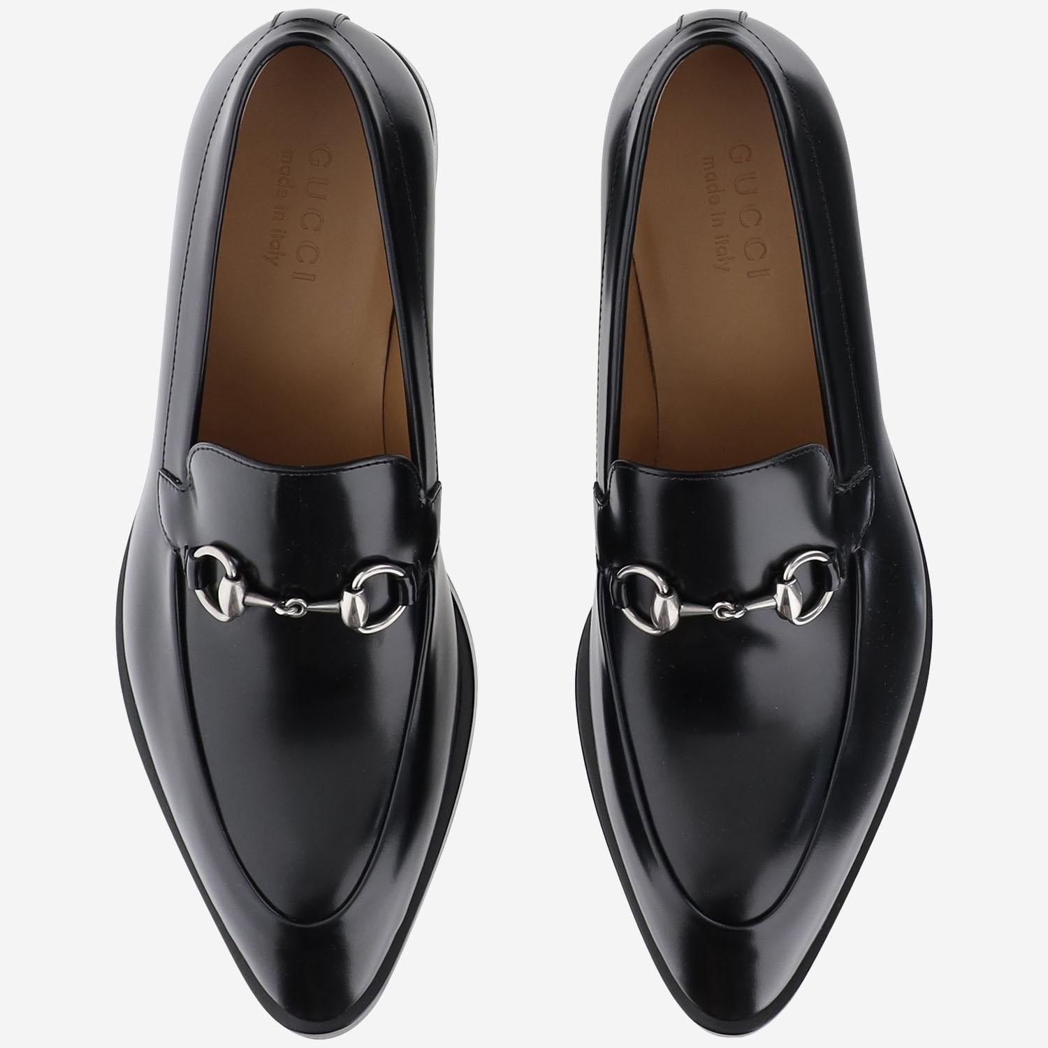 Mocassino in pelle con morsetto 812133 AAEAK1000 GUCCI 