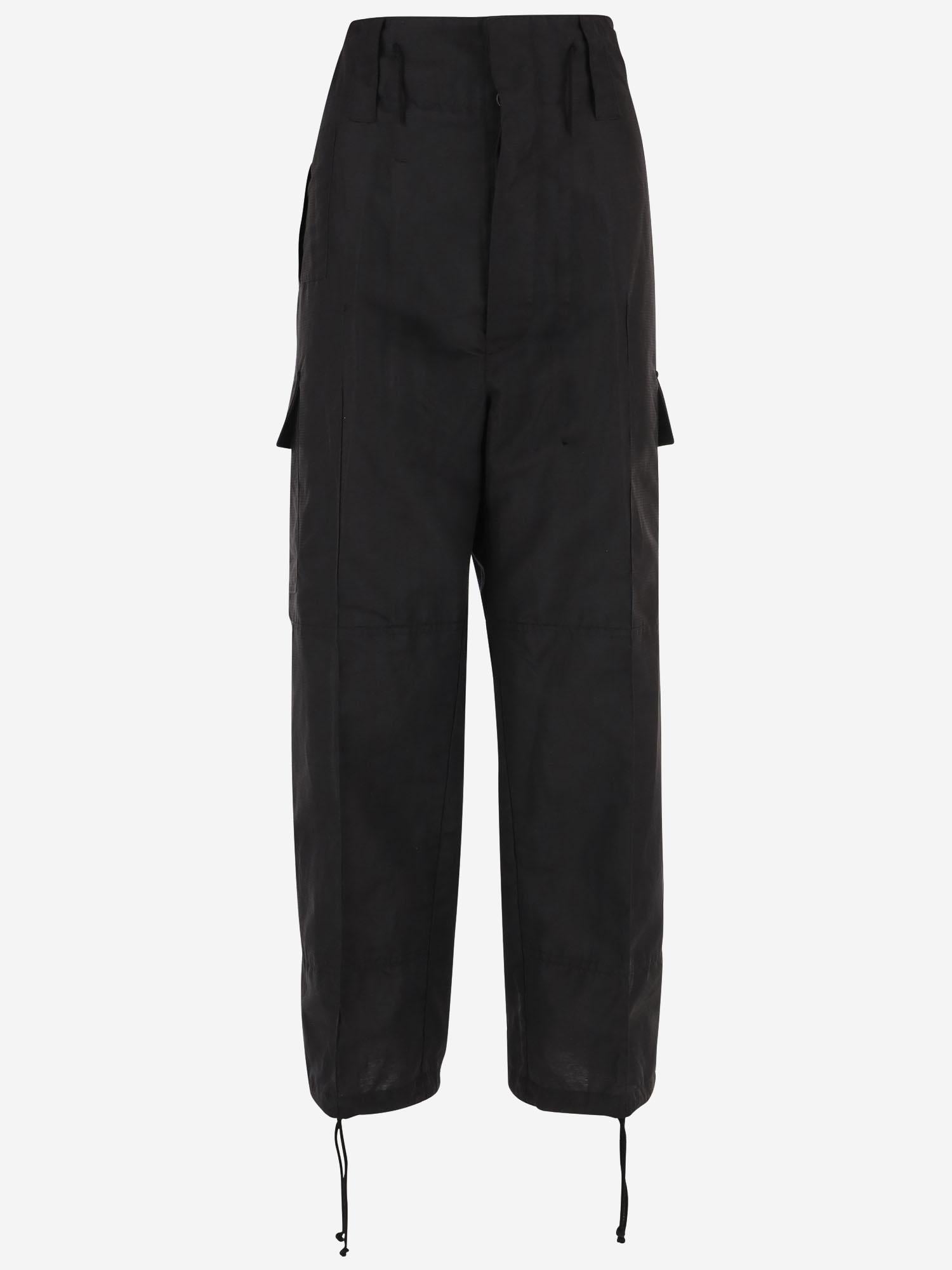 PANTALONI OVER IN MISTO LINO P058 LWLCBLACK NICCOLO PASQUALETTI 