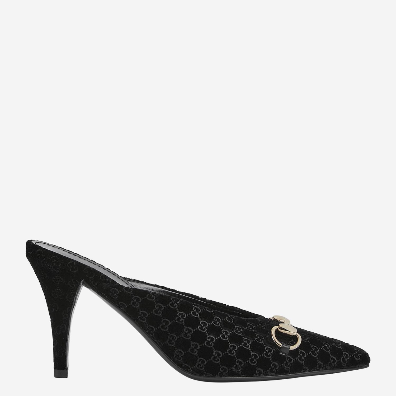 Sabot in velluto con Morsetto dorato 835739 FAETG1000 GUCCI 