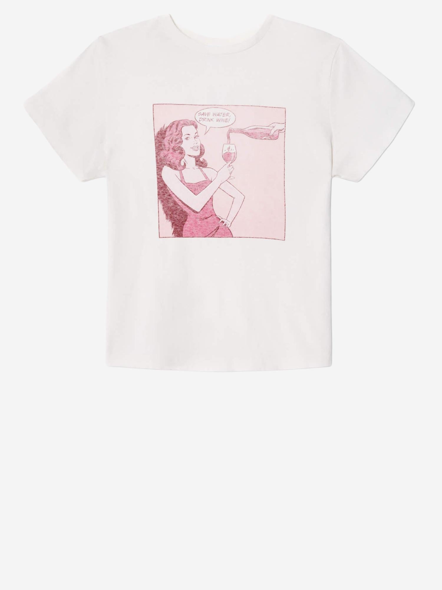 T-SHIRT IN COTONE CON STAMPA 02402WCGT376 VINTAGEWHITE RE/DONE 