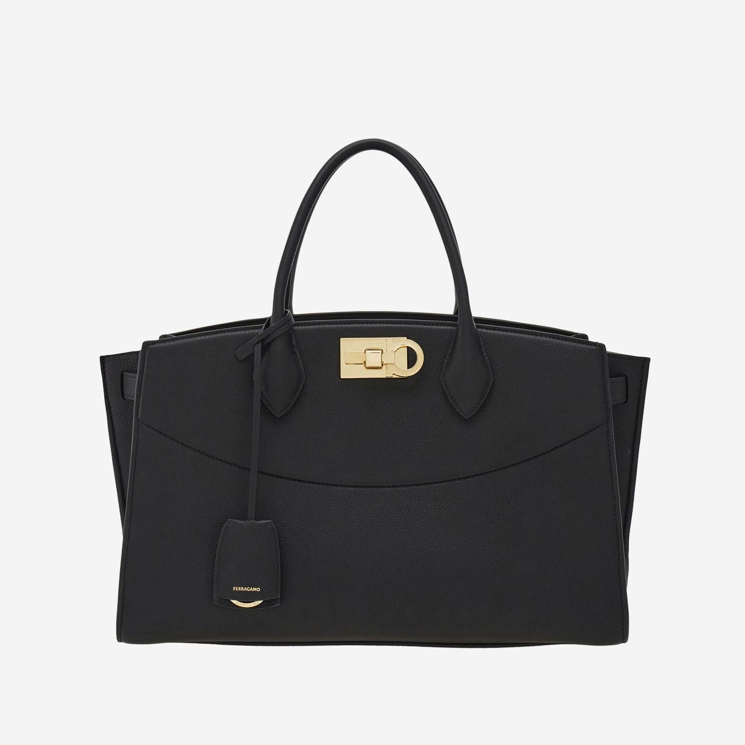 Borsa a mano in pelle martellata 21A110 001NERO SALVATORE FERRAGAMO 