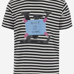 BLACK SCORE BSMCSLVSTICKERWHITEXBLACKSTRIPE