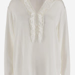 CAMICIA IN SETA STRETCH CON VOLANT DIANA T2511 HER SHIRT 