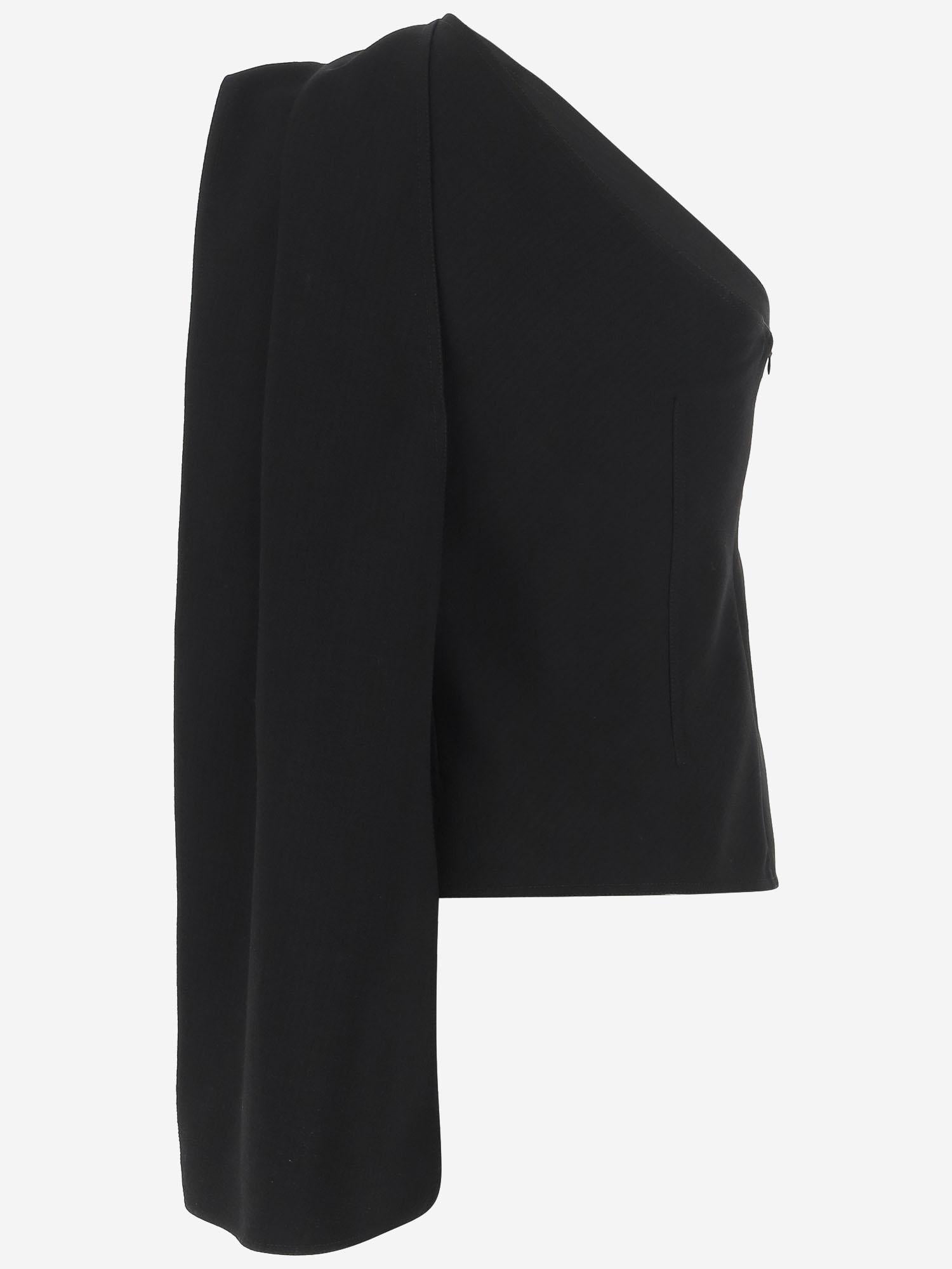TOP IN CRÊPE DI VISCOSA E LANA 815004 V4ZE01000 BOTTEGA VENETA 