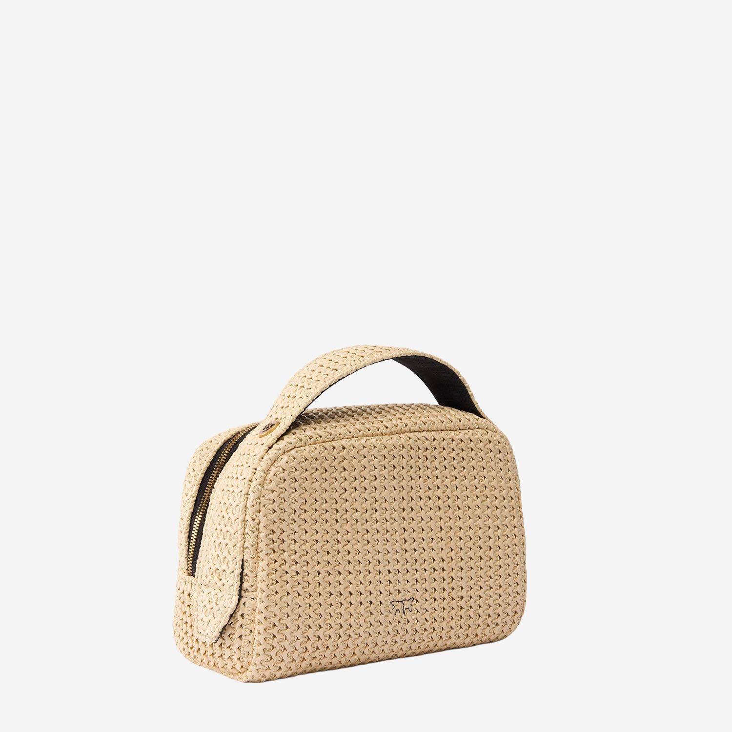 BORSA PICCOLA IN RAFIA CON LOGO 106717 A39YHZ3Q PINKO 