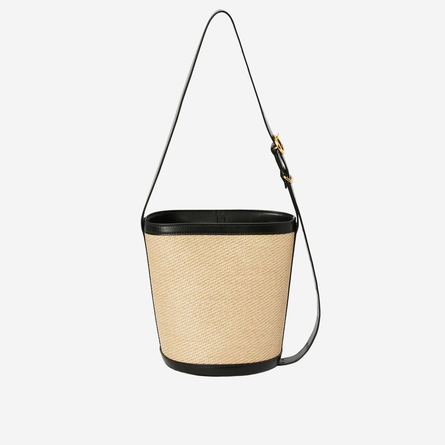 BORSA CANNOLO BUCKET IN PELLE E RAFIA J07ZH0059 P8930280 JIL SANDER 