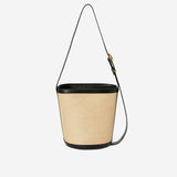 BORSA CANNOLO BUCKET IN PELLE E RAFIA J07ZH0059 P8930280 JIL SANDER 