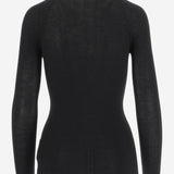 MAGLIA IN CASHMERE E SETA A COSTE W25613 0900 SASUPHI 