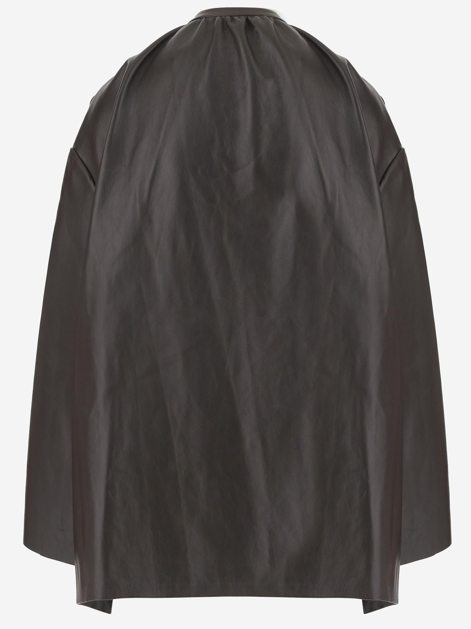 GIUBBOTTO ARMATURA IN PELLE CON MOTIVO QUADRATO T005 LEASQBROWN NICCOLO PASQUALETTI 