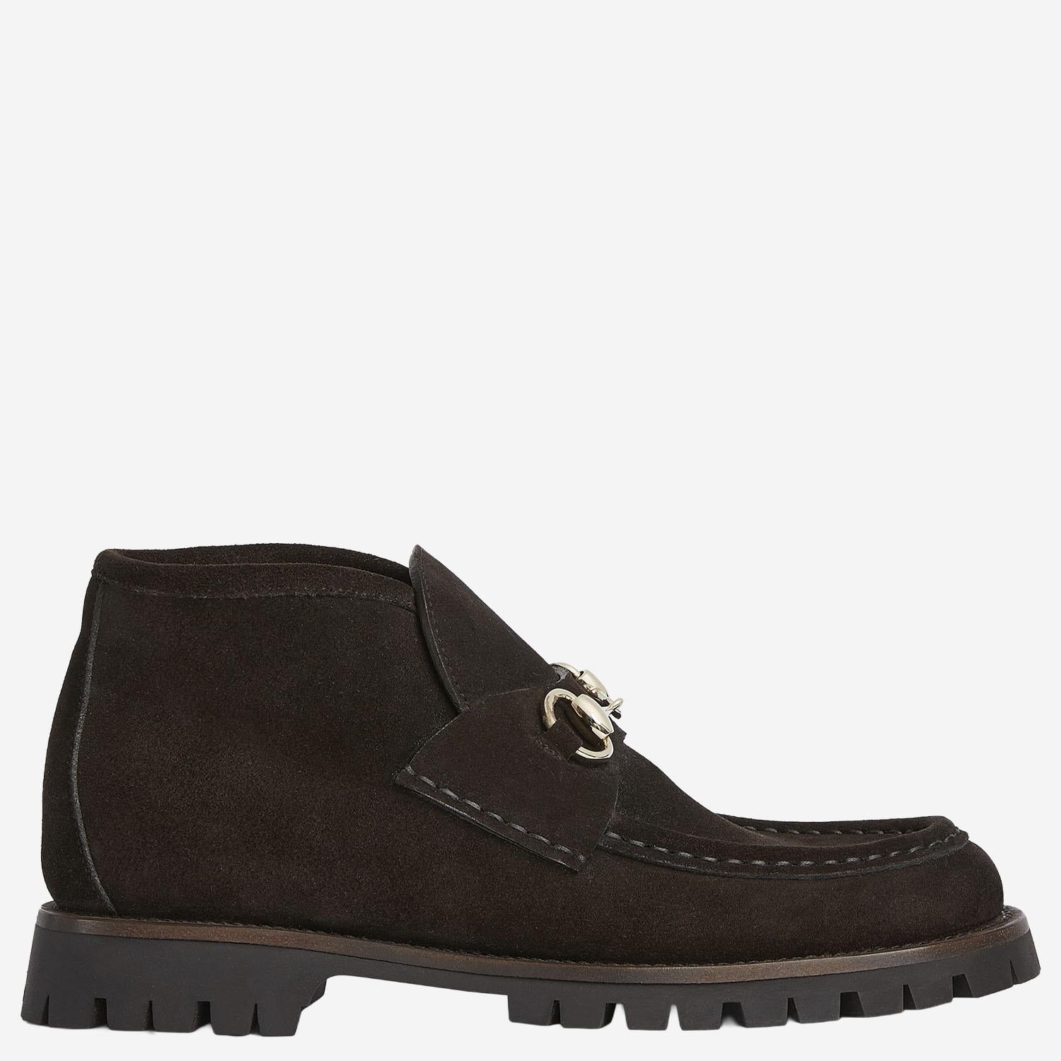 Stivaletti in pelle scamosciata con morsetto 764206 AADUN2042 GUCCI 