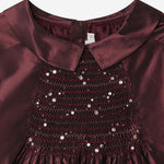 Abito Jeanne in seta ricamata e arricciata W05GDRW00002 052B BONPOINT KIDS 