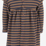 ABITO IN MISTO COTONE STRETCH A RIGHE CON FIOCCO 25W166 CASTAGNA 1+ IN THE FAMILY KIDS 