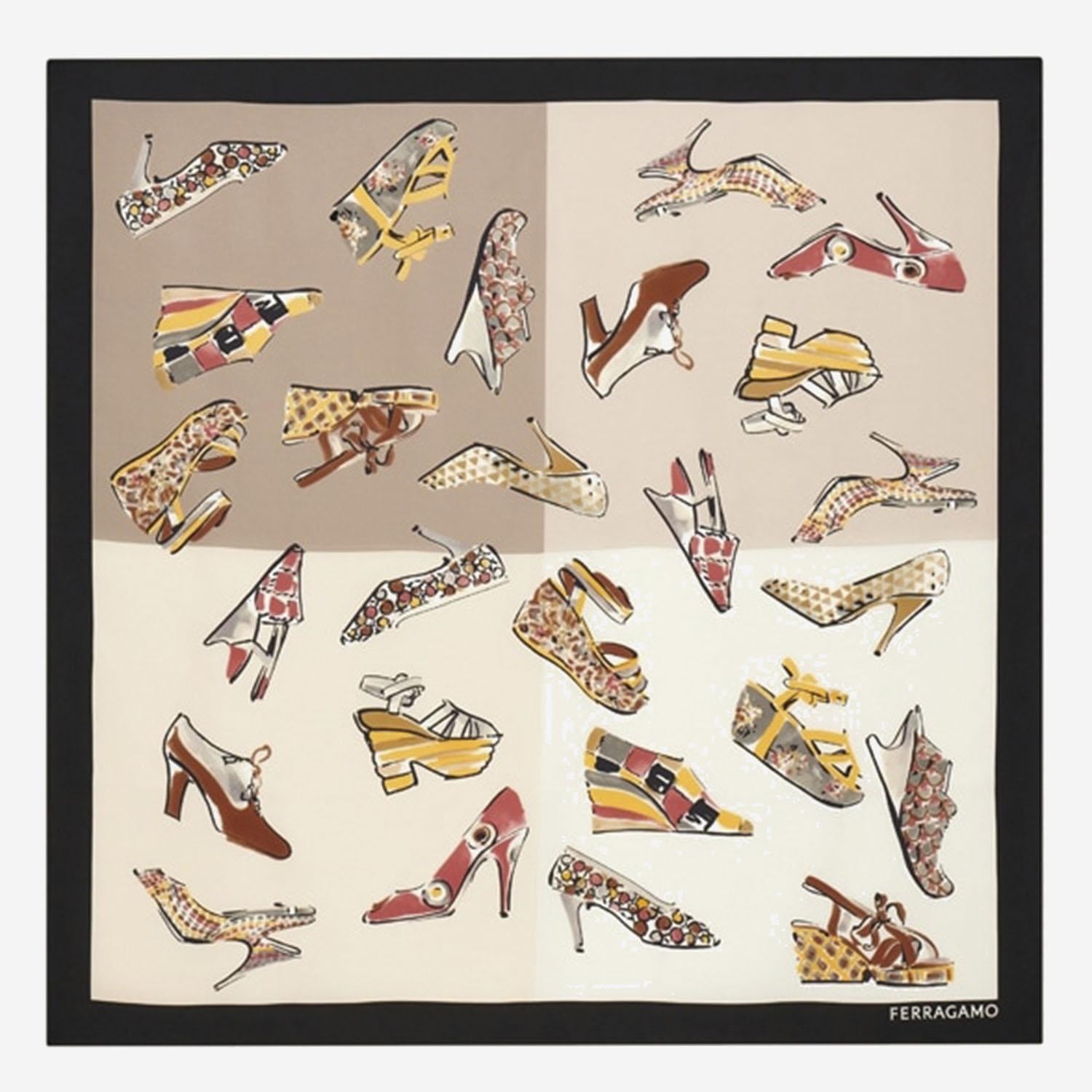 FOULARD IN SETA CON STAMPA GENIO 310231 001 SALVATORE FERRAGAMO 