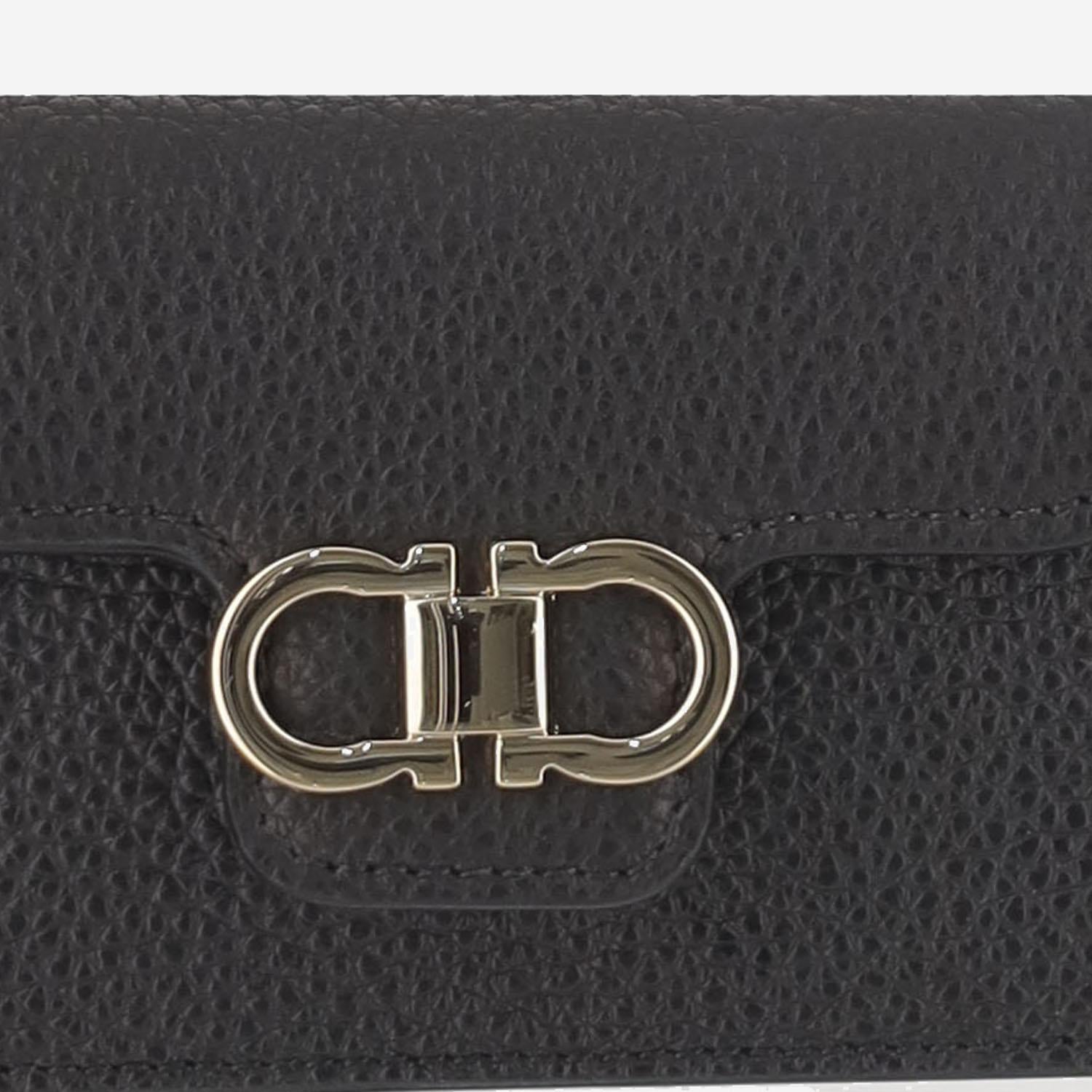 PORTAFOGLIO IN PELLE GANCINI 220963 002NEROFLAMERED SALVATORE FERRAGAMO 