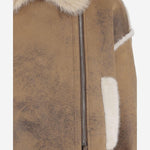 GIUBBOTTO IN NYLON CON BORDATURE IN PELLICCIA PZ121 SLV003 UNCOMMON 