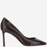 Décolleté Romy 85 in pelle goffrata coccodrillo ROMY85 CCLCHOCOLATE JIMMY CHOO 