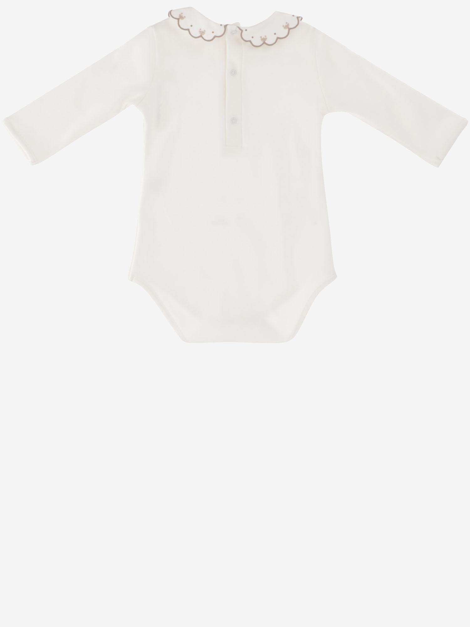 BODY IN COTONE CON COLLETTO RICAMATO BODY 2147 NICOLETTA FANNA KIDS 