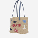 BORSA IN MISTO RAFIA CON MOTIVO SPIAGGIA RAFC002 01325H MC2 SAINT BARTH 