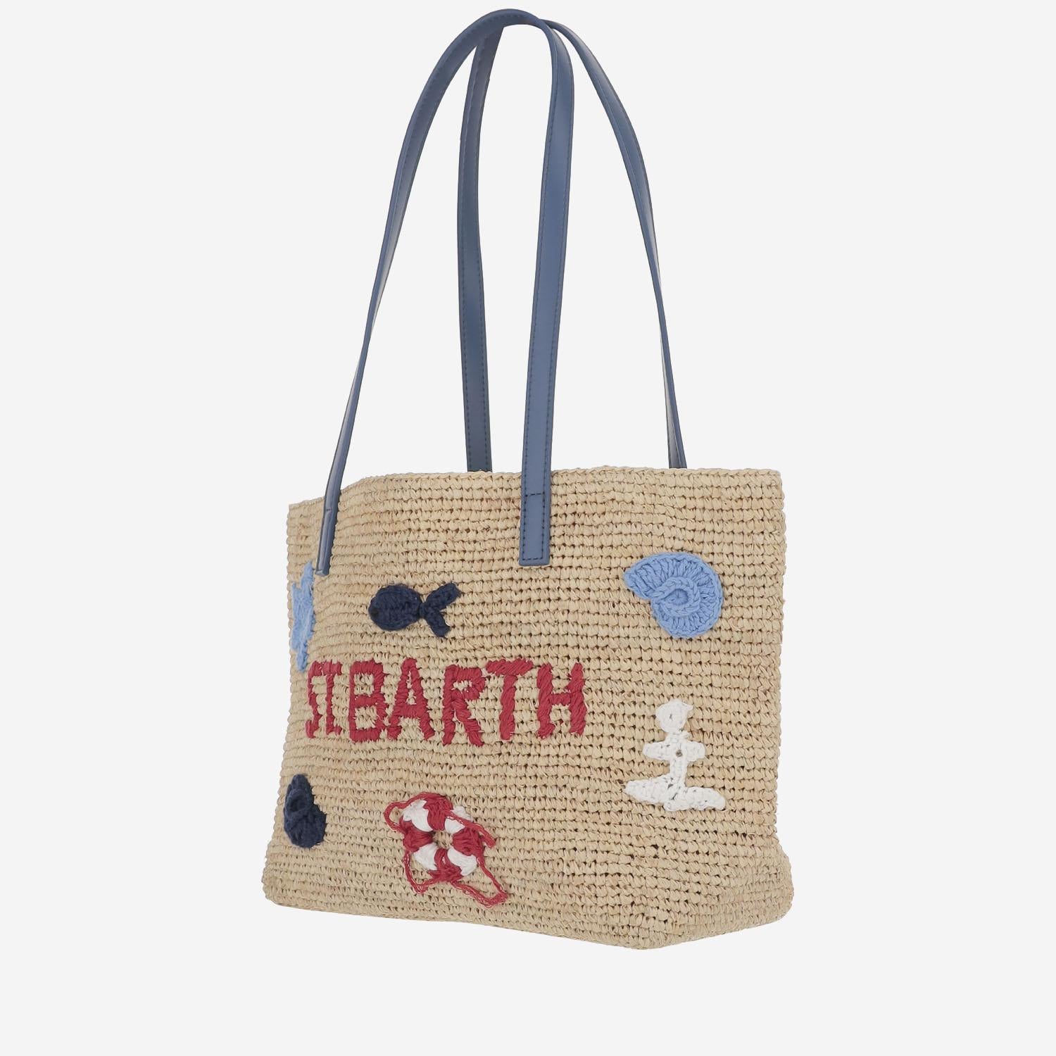 BORSA IN MISTO RAFIA CON MOTIVO SPIAGGIA RAFC002 01325H MC2 SAINT BARTH 
