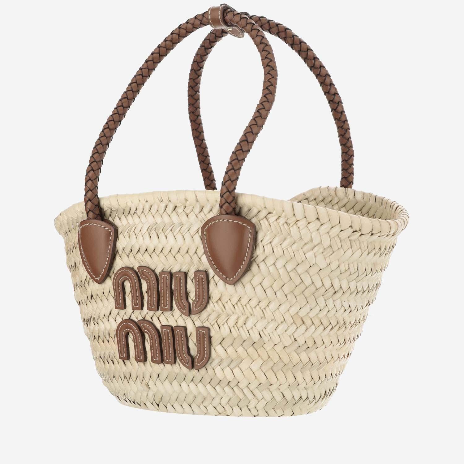 BORSA SHOPPING IN PALMITO 5BG273 2DDHF0A5T MIU MIU 