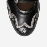 BALLERINE IN PELLE E PITONE SR4913P02 NAPPANEROPITONEROCCIA SARTORE 