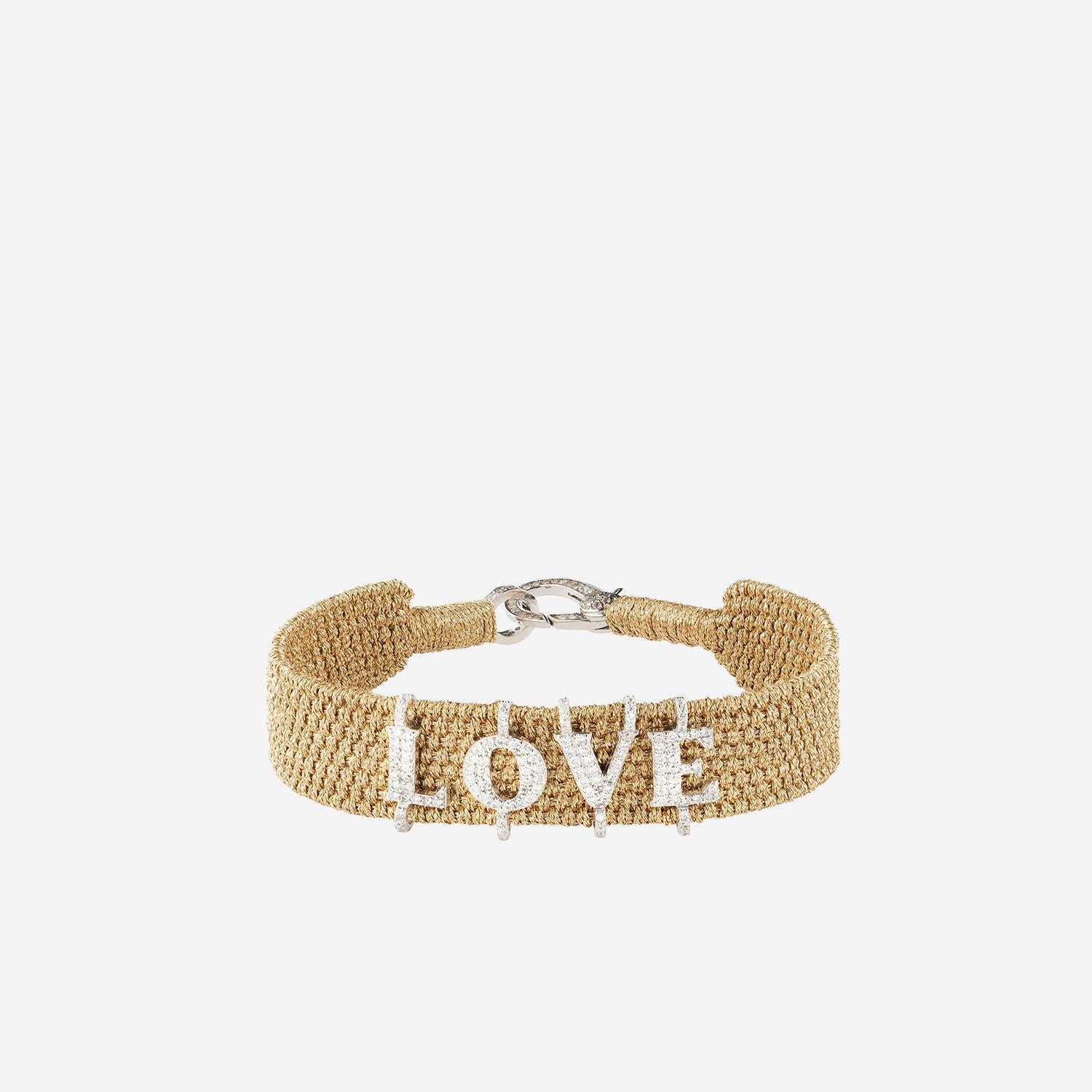 BRACCIALE ALPHA LOVE CON DIAMANTI ALPHA LOVE BRASS SILVIA BINI GIOIELLI 