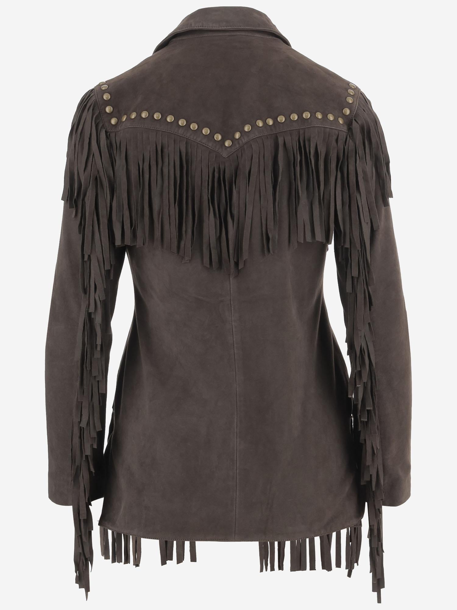 Giacca con frange in pelle scamosciata UN20 RSC309 UNCOMMON 