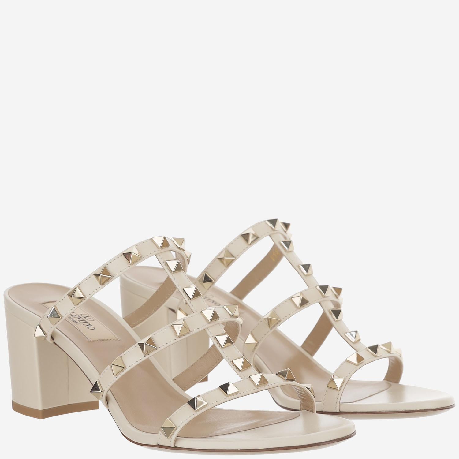 Sandali Slider Rockstud in pelle 8W2S0C47 VODI16 VALENTINO GARAVANI 