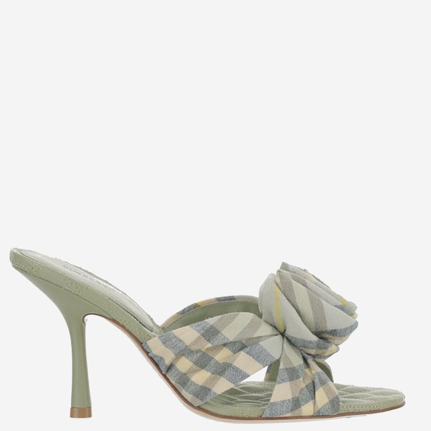 MULE MEWS ROSE IN MISTO LINO STRETCH CHECK 8101603 BREEZEIPCHECK BURBERRY 