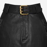 GONNA A MATITA CON CINTURA IN PELLE STROPICCIATA 865021 YCVD21000 SAINT LAURENT 