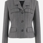 BLAZER MONOPETTO IN CHEVRON 13H682 002NEROWHITE SALVATORE FERRAGAMO 