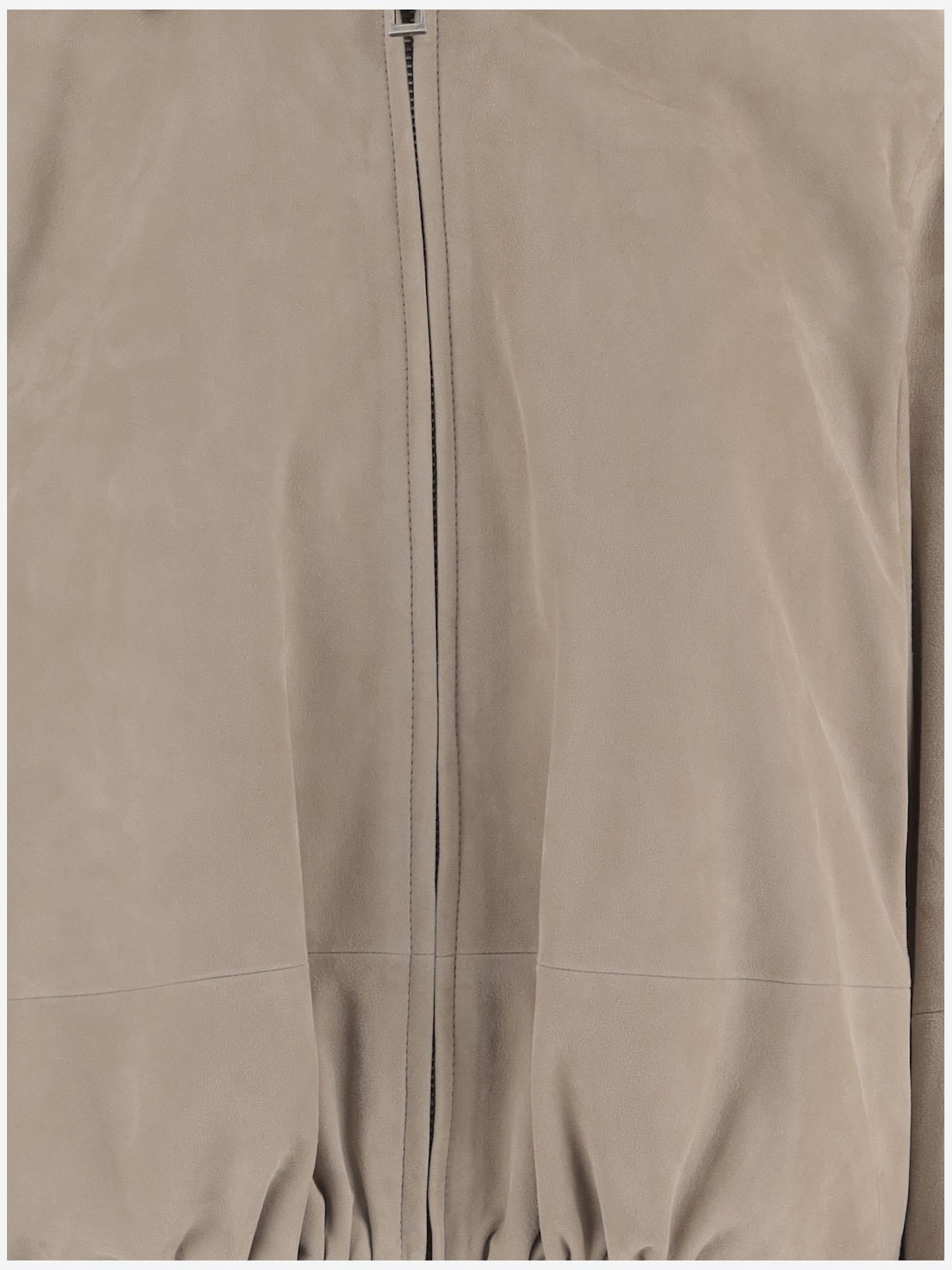 Giacca in pelle scamosciata con cintura S540Y34L58 2210 LOEWE 