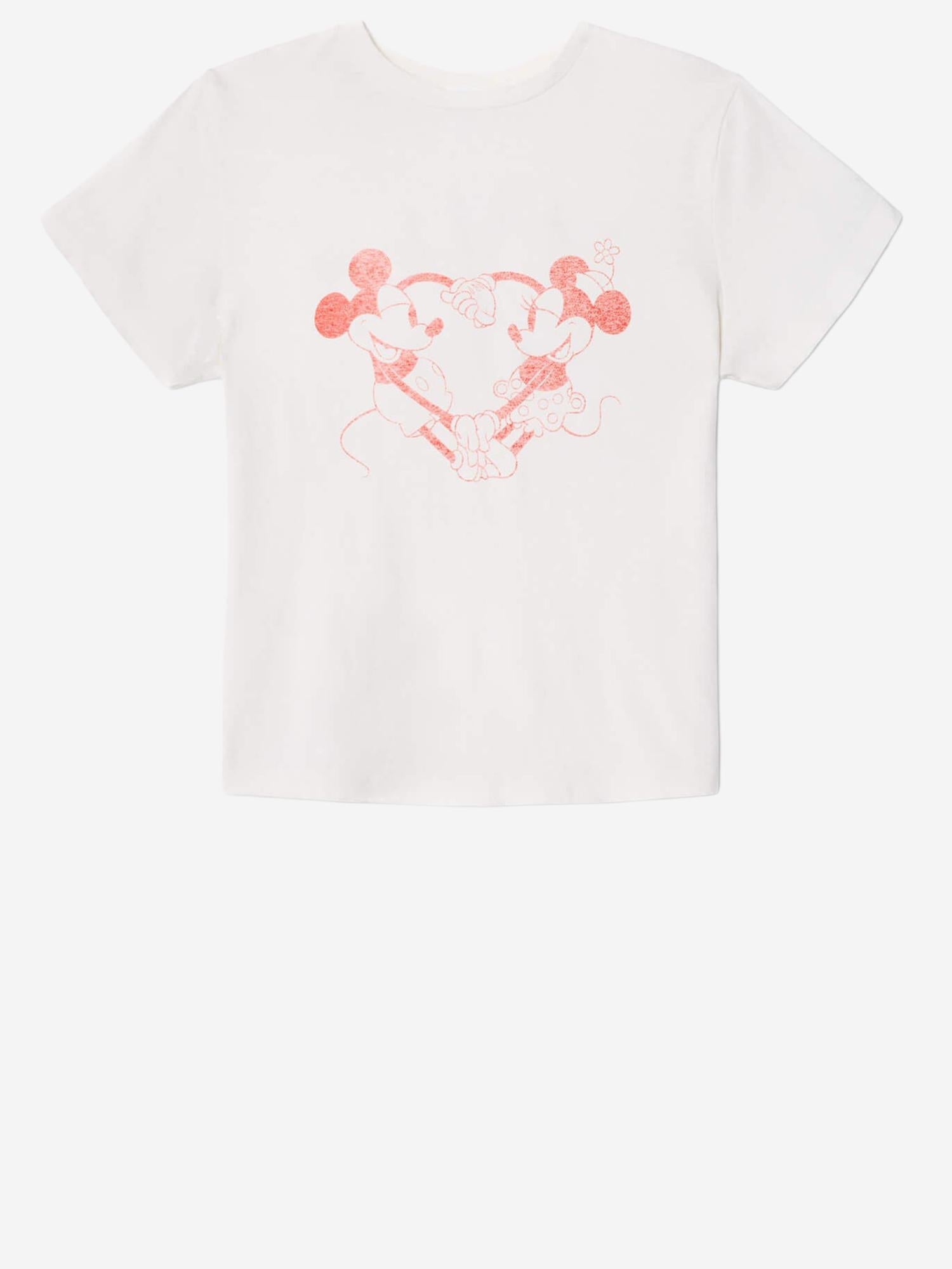 T-shirt Disney Heart Hands 02402WCGT377 VINTAGEWHITE RE/DONE 