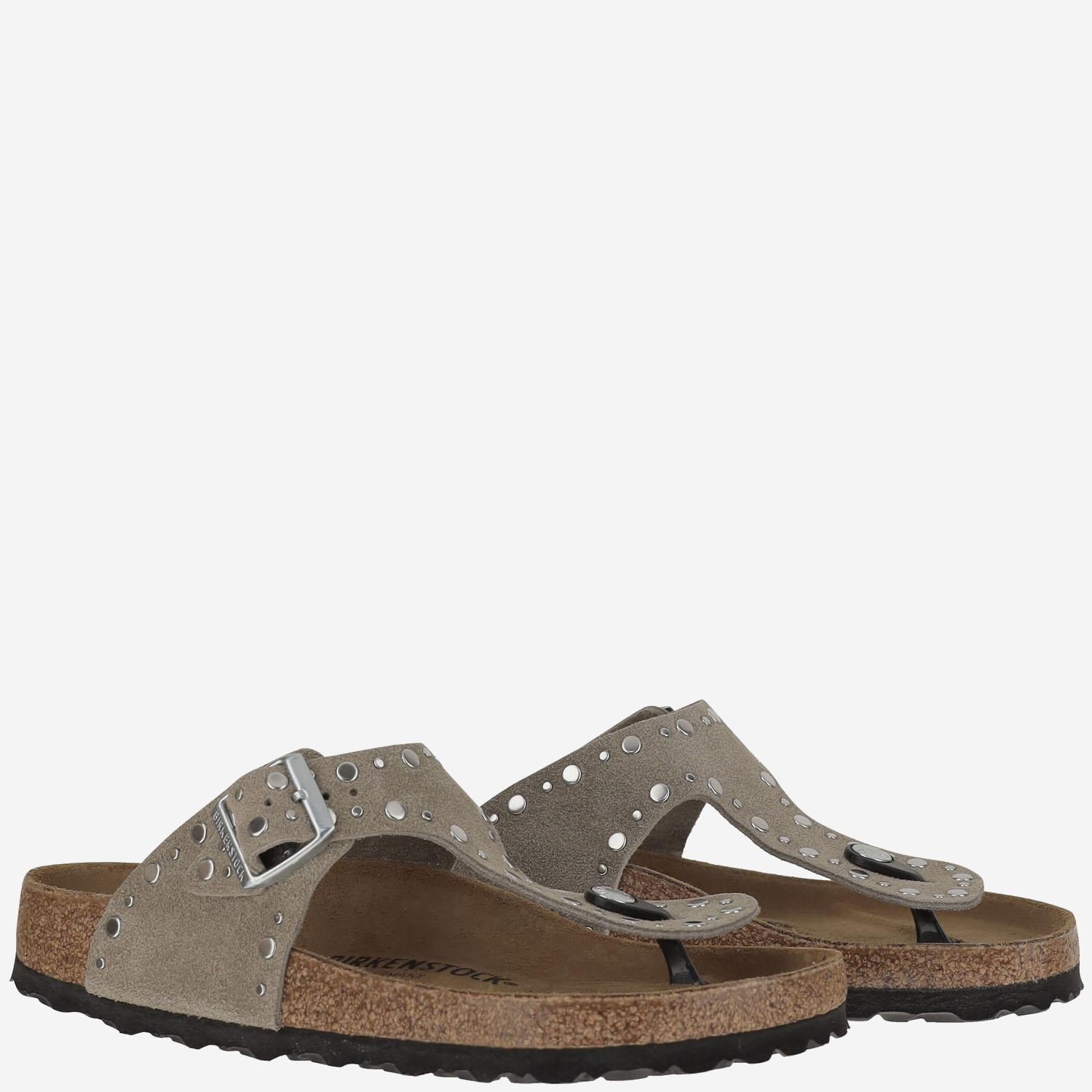 SANDALI GIZEH RIVET IN PELLE SCAMOCIATA 1029388 TAUPE BIRKENSTOCK 