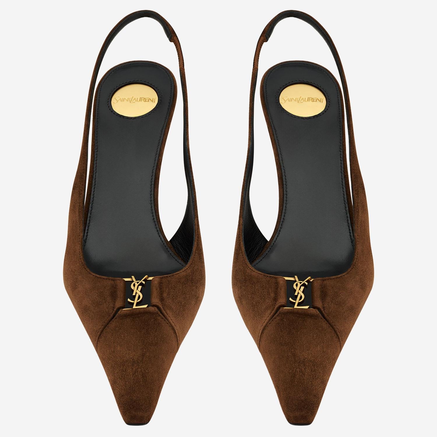 DÉCOLLETÉ APERTE SUL RETRO BABYLONE BRETEUIL IN SUEDE 858966 AAG022319 SAINT LAURENT 