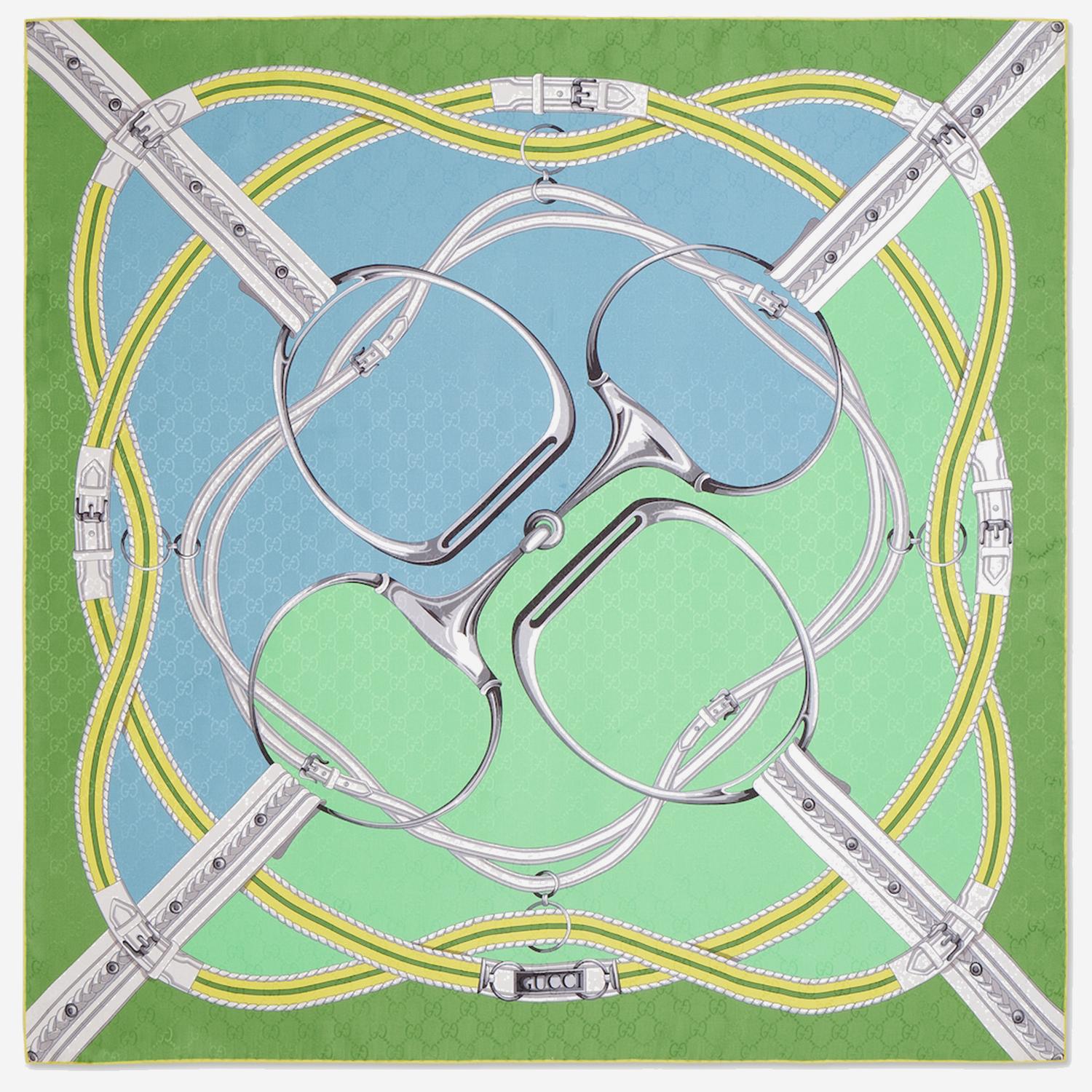 Foulard in jacquard di seta stampato 767130 3G0093575 GUCCI 