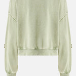 Felpa in cotone con fiori gioiello 106302 A34LU84 PINKO 