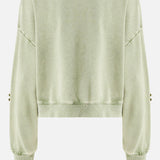 Felpa in cotone con fiori gioiello 106302 A34LU84 PINKO 