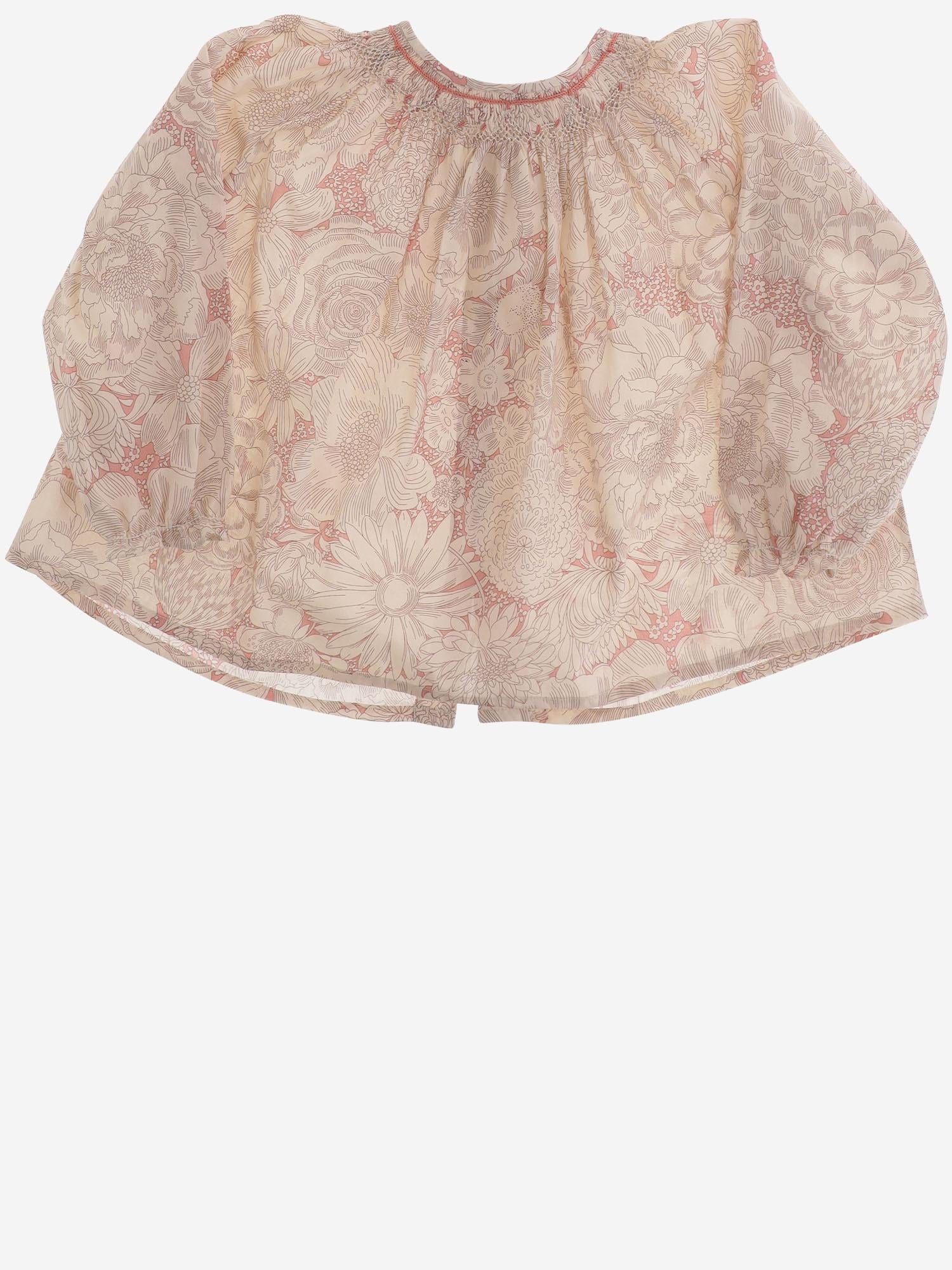 TOP IN COTONE CON MOTIVO FLOREALE S06XBLW00008 522 BONPOINT KIDS 