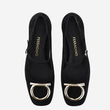 BALLERINE IN PELLE SCAMOSCIATA MARRY2 001NERONEROAMARETTI SALVATORE FERRAGAMO 