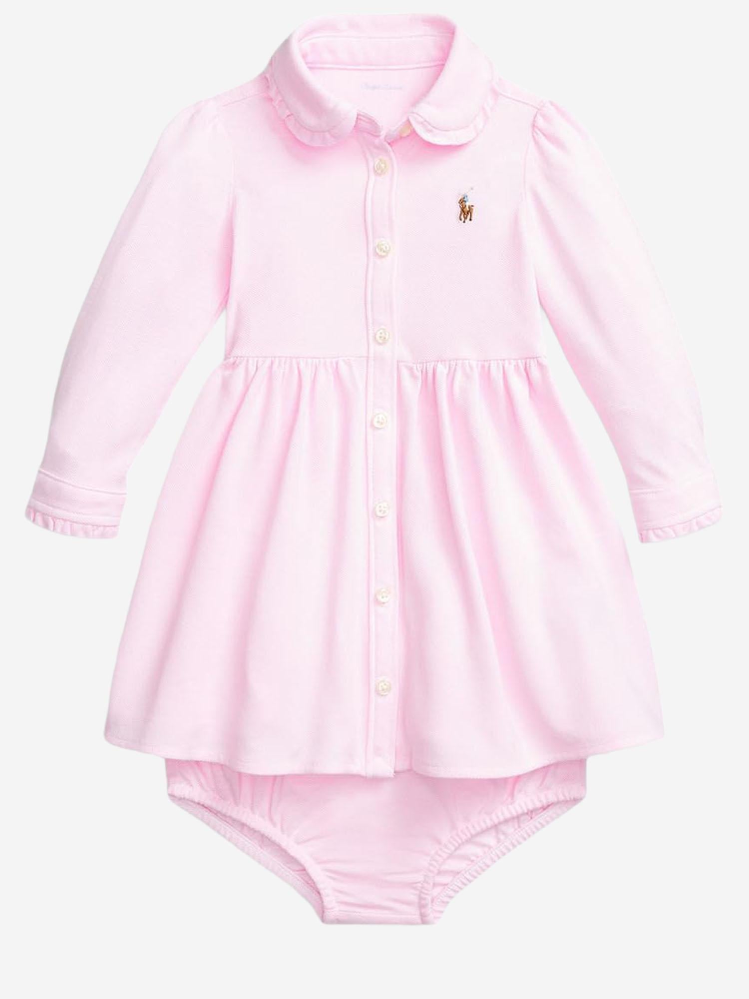 SET IN COTONE CON LOGO 310877763002 CARMEL PINK POLO RALPH LAUREN KIDS 