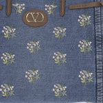 BORSA SHOPPHIG ANTIBES IN DENIM CON RICAMI 8W0B0R19 AXEAXM VALENTINO GARAVANI 
