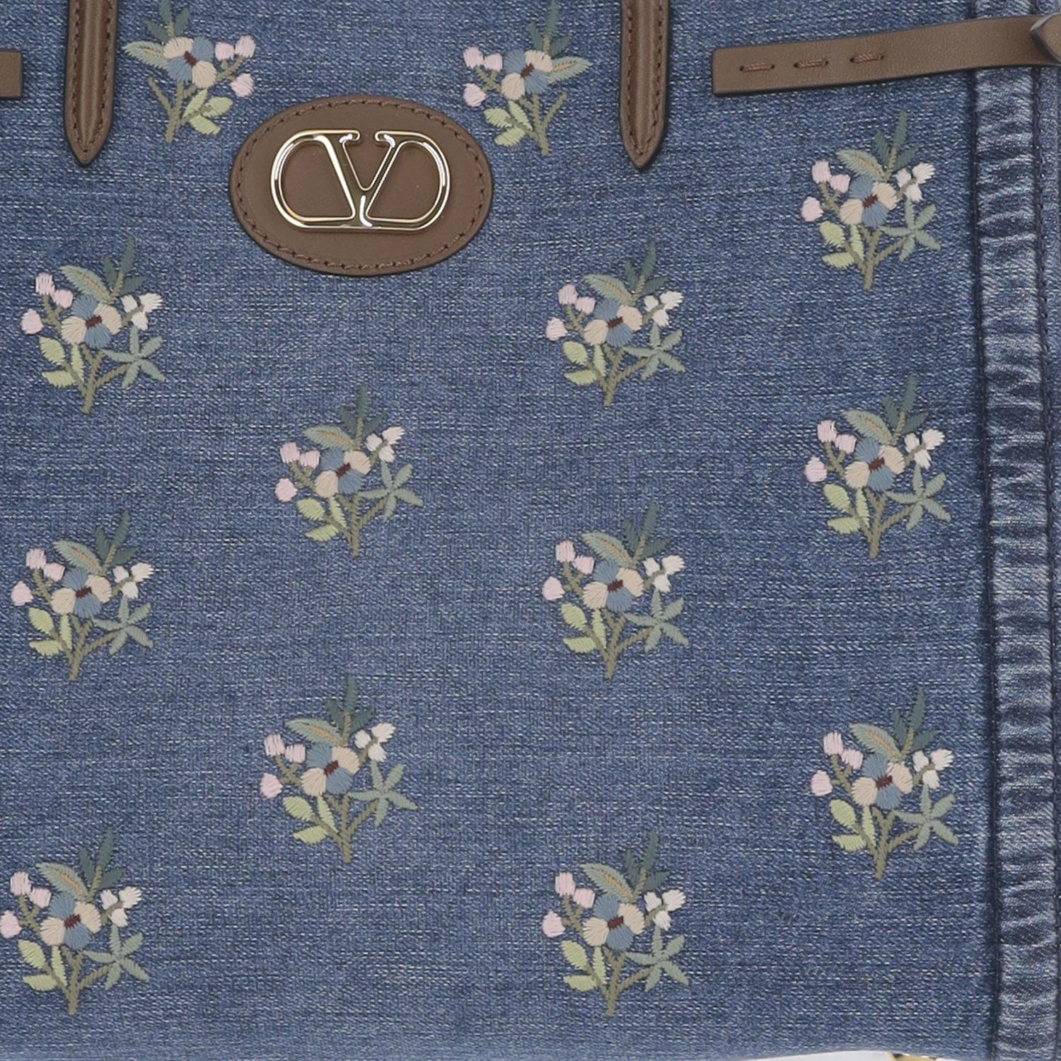 BORSA SHOPPHIG ANTIBES IN DENIM CON RICAMI 8W0B0R19 AXEAXM VALENTINO GARAVANI 